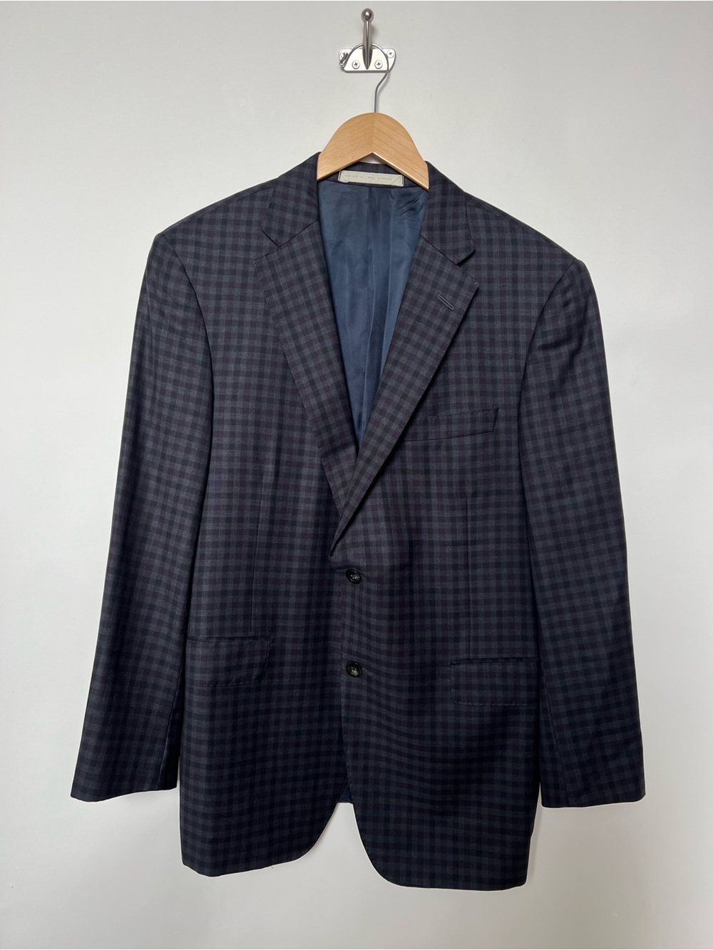 Samuelsohn Beckett Super 130’s Wool Purple Plaid Blazer 42R